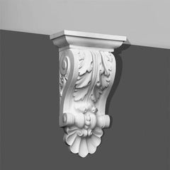 B-408-Luxxus Classic Polyurethane Corbel, Primed White. Height: 15-3/4