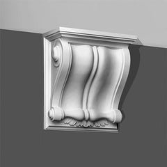 B-409-Luxxus Classic Polyurethane Corbel, Primed White. Height: 13-3/4
