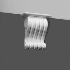 B-413-Luxxus Classic Polyurethane Corbel, Primed White. Height: 8-7/8