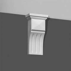 B-414-Luxxus Classic Polyurethane Corbel. Primed White. Height: 8-5/8