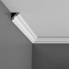 C215-Luxxus Plain Polyurethane Crown Molding, Primed White.  Face: 2-1/2 C215-Luxxus Plain Polyurethane Crown Molding, Primed White.  Face: 2-1/2