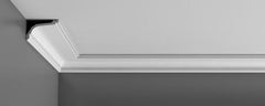 C220-Luxxus Plain Polyurethane Crown Molding, Primed White. Face 5-7/16