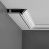 C305-Luxxus Plain Polyurethane Crown Molding, Primed White. Face: 2-3/16 C305-Luxxus Plain Polyurethane Crown Molding, Primed White. Face: 2-3/16