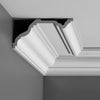 C332-Luxxus Plain Polyurethane Crown Molding, Primed White. Face: 10-1/8 C332-Luxxus Plain Polyurethane Crown Molding, Primed White. Face: 10-1/8