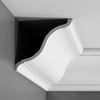 C335-Luxxus Plain Polyurethane Crown Molding, Primed White. Face: 11-1/2 C335-Luxxus Plain Polyurethane Crown Molding, Primed White. Face: 11-1/2