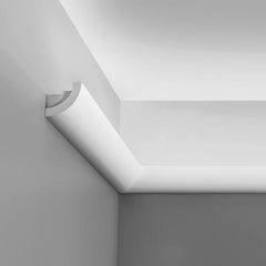 C362-Luxxus Plain Polyurethane Crown Molding for Indirect Lighting. Face: 3-7/8