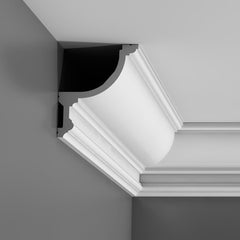 C901-Luxxus Plain Polyurethane Crown Molding for Indirect Lighting. Face: 7-11/16