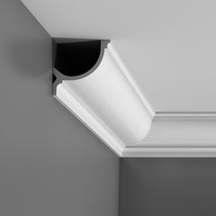 C902-Luxxus Plain Polyurethane Crown Molding for Indirect Lighting. Face: 5-1/2