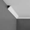 CX110 - Axxent Plain Duropolymer Crown Molding, Primed White. Face: 2-3/8 CX110 - Axxent Plain Duropolymer Crown Molding, Primed White. Face: 2-3/8