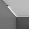 CX133 - Axxent Plain Duropolymer Crown Molding, Primed White. Face 1-1/8 CX133 - Axxent Plain Duropolymer Crown Molding, Primed White. Face 1-1/8