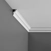 CX148 - Axxent Plain Duropolymer Crown Molding, Primed White. Face: 2 CX148 - Axxent Plain Duropolymer Crown Molding, Primed White. Face: 2