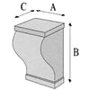 B-401-Luxxus Classic Polyurethane Corbel, Primed White. Height: 6-1/8