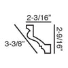 C200-Luxxus Plain Polyurethane Crown Molding, Primed White. Face: 3-3/8 C200-Luxxus Plain Polyurethane Crown Molding, Primed White. Face: 3-3/8