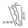 C201-Luxxus Decorative Polyurethane Crown Molding, Primed White. Face: 4-15/16 C201-Luxxus Decorative Polyurethane Crown Molding, Primed White. Face: 4-15/16