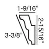 C212-Luxxus Decorative Polyurethane Crown Molding, Primed White. Face: 3-3/8 C212-Luxxus Decorative Polyurethane Crown Molding, Primed White. Face: 3-3/8
