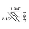 C215-Luxxus Plain Polyurethane Crown Molding, Primed White.  Face: 2-1/2 C215-Luxxus Plain Polyurethane Crown Molding, Primed White.  Face: 2-1/2