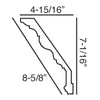 C219-Luxxus Decorative Polyurethane Crown Molding, Primed White. Face: 8-5/8 C219-Luxxus Decorative Polyurethane Crown Molding, Primed White. Face: 8-5/8