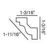 C230-Luxxus Plain Polyurethane Crown Molding, Primed White. Face 1-11/16 C230-Luxxus Plain Polyurethane Crown Molding, Primed White. Face 1-11/16