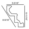 C300-Luxxus Plain Polyurethane Crown Molding, Primed White. Face: 8-9/16 C300-Luxxus Plain Polyurethane Crown Molding, Primed White. Face: 8-9/16