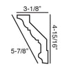 C302-Luxxus Decorative Polyurethane Crown Molding, Primed White. Face: 5-7/8 C302-Luxxus Decorative Polyurethane Crown Molding, Primed White. Face: 5-7/8