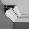 C305-Luxxus Plain Polyurethane Crown Molding, Primed White. Face: 2-3/16 C305-Luxxus Plain Polyurethane Crown Molding, Primed White. Face: 2-3/16