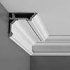 C305-Luxxus Plain Polyurethane Crown Molding, Primed White. Face: 2-3/16 C305-Luxxus Plain Polyurethane Crown Molding, Primed White. Face: 2-3/16