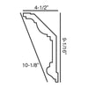 C332-Luxxus Plain Polyurethane Crown Molding, Primed White. Face: 10-1/8 C332-Luxxus Plain Polyurethane Crown Molding, Primed White. Face: 10-1/8