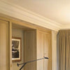C334-Luxxus Plain Polyurethane Crown Molding,  Primed White. Face: 9-11/16 C334-Luxxus Plain Polyurethane Crown Molding,  Primed White. Face: 9-11/16