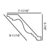 C334-Luxxus Plain Polyurethane Crown Molding,  Primed White. Face: 9-11/16 C334-Luxxus Plain Polyurethane Crown Molding,  Primed White. Face: 9-11/16