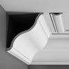 C335-Luxxus Plain Polyurethane Crown Molding, Primed White. Face: 11-1/2 C335-Luxxus Plain Polyurethane Crown Molding, Primed White. Face: 11-1/2