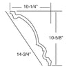C336-Luxxus Plain Polyurethane Crown Molding, Primed White. Face: 14-3/4 C336-Luxxus Plain Polyurethane Crown Molding, Primed White. Face: 14-3/4