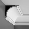 C338-Luxxus Plain Polyurethane Crown Molding, Primed White. Face: 10 C338-Luxxus Plain Polyurethane Crown Molding, Primed White. Face: 10