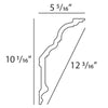 C340-Luxxus Plain Polyurethane Crown Molding, Primed White. Face: 12-3/16 C340-Luxxus Plain Polyurethane Crown Molding, Primed White. Face: 12-3/16