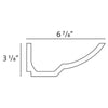 C351-Luxxus Plain Polyurethane Crown Molding for Indirect Lighting. Face: 6-7/8 C351-Luxxus Plain Polyurethane Crown Molding for Indirect Lighting. Face: 6-7/8