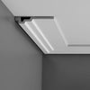 C353-Luxxus Plain Polyurethane Crown Molding, Primed White. Face: 1-3/16 C353-Luxxus Plain Polyurethane Crown Molding, Primed White. Face: 1-3/16