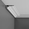 C355-Luxxus Plain Polyurethane Crown Molding, Primed White. Length: 78-3/4 C355-Luxxus Plain Polyurethane Crown Molding, Primed White. Length: 78-3/4