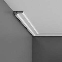 C360-Luxxus Plain Polyurethane Crown Molding, Primed White. Length: 78-3/4