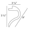 C364A-Luxxus Plain Polyurethane Crown Molding Corner, Primed White. Face: 9 C364A-Luxxus Plain Polyurethane Crown Molding Corner, Primed White. Face: 9