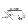C400-Luxxus Plain Polyurethane Crown Molding, Primed White. Face: 4-5/8 C400-Luxxus Plain Polyurethane Crown Molding, Primed White. Face: 4-5/8