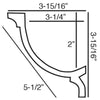 C902-Luxxus Plain Polyurethane Crown Molding for Indirect Lighting. Face: 5-1/2 C902-Luxxus Plain Polyurethane Crown Molding for Indirect Lighting. Face: 5-1/2