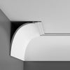 C990-Luxxus Plain Polyurethane Crown Molding, Primed White. Face: 10-1/2 C990-Luxxus Plain Polyurethane Crown Molding, Primed White. Face: 10-1/2