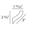 CB502 - Basixx Plain Durofoam Crown Molding, Primed White. Face: 3 CB502 - Basixx Plain Durofoam Crown Molding, Primed White. Face: 3