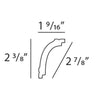 CB523 - Basixx Plain Durofoam Crown Molding, Primed White. Face: 2-7/8 CB523 - Basixx Plain Durofoam Crown Molding, Primed White. Face: 2-7/8