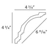 CX107 - Axxent Decorative Duropolymer Crown Molding, Primed White. Face: 6-11/16