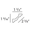CX110 - Axxent Plain Duropolymer Crown Molding, Primed White. Face: 2-3/8 CX110 - Axxent Plain Duropolymer Crown Molding, Primed White. Face: 2-3/8