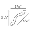 CX123 - Axxent Plain Duropolymer Crown Molding, Primed White. Face: 4-1/2 CX123 - Axxent Plain Duropolymer Crown Molding, Primed White. Face: 4-1/2