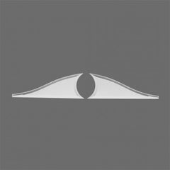 D1010-Luxxus Classic Polyurethane Door Header Accessory Piece, Primed White. Width:12-3/16