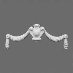 D1014-Luxxus Classic Polyurethane Door Header Accessory Piece, Primed White. Width: 13