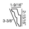 FC212 - Flexible Decorative Polyurethane Crown Molding, Flexible, Primed White. Face: 3-3/8 FC212 - Flexible Decorative Polyurethane Crown Molding, Flexible, Primed White. Face: 3-3/8