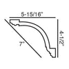 FC216-Flexible Decorative Polyurethane Crown Molding, Flexible, Primed White. Face: 7 FC216-Flexible Decorative Polyurethane Crown Molding, Flexible, Primed White. Face: 7